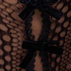 Nightfall Bow Fishnet Tights, BLACK, swatch