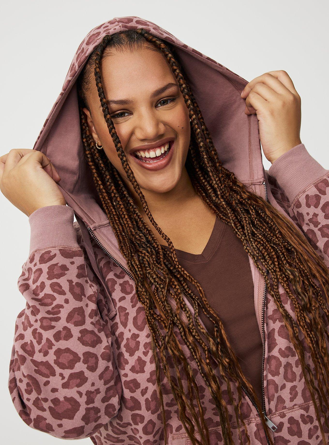 Cozy Fleece Zip-Up Raglan Hoodie