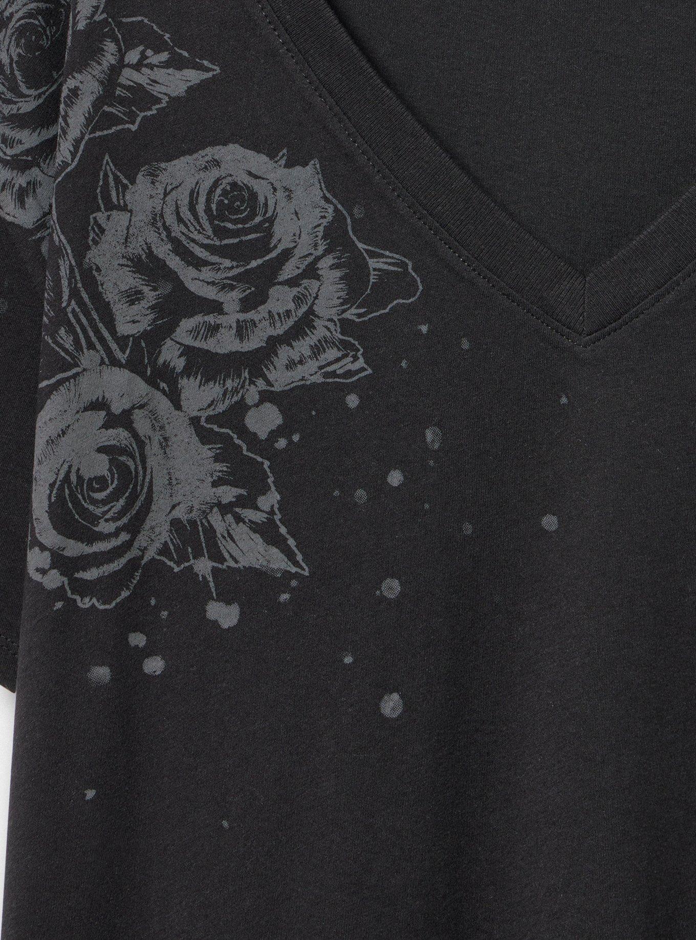 Relaxed Vintage Cotton Jersey V-Neck Tee