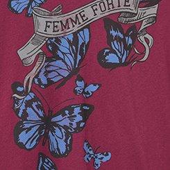 Relaxed Vintage Cotton Jersey V-Neck Tee, BUTTERFLY FLIGHT AMARANTH, swatch