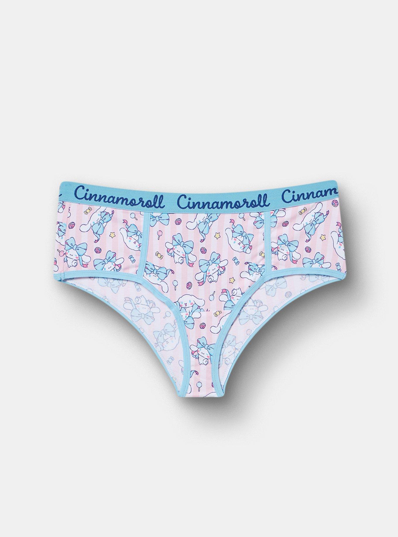 Plus Size Cinnamoroll Mid-Rise Cotton Cheeky Panty, MULTI, hi-res