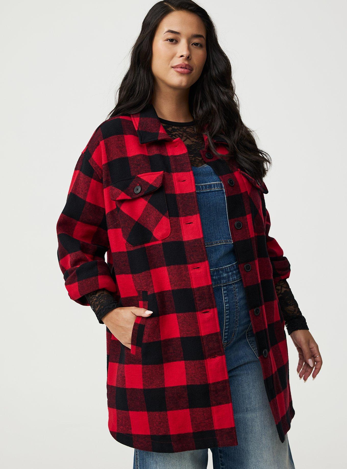 Plus Size - Brushed Twill Cotton Shacket - Torrid