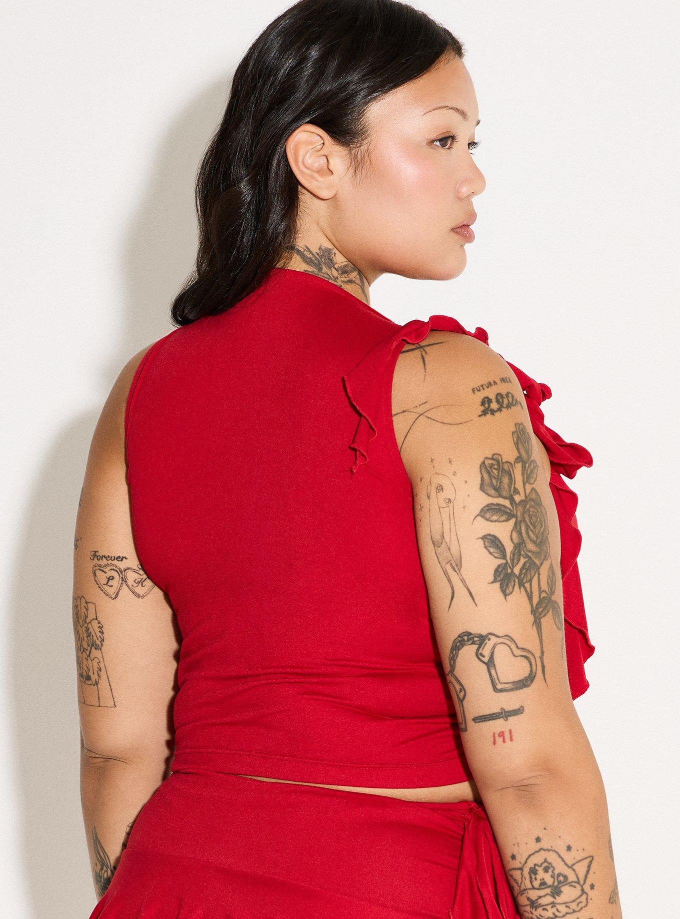 LoveSick Ruffle-Shoulder Top