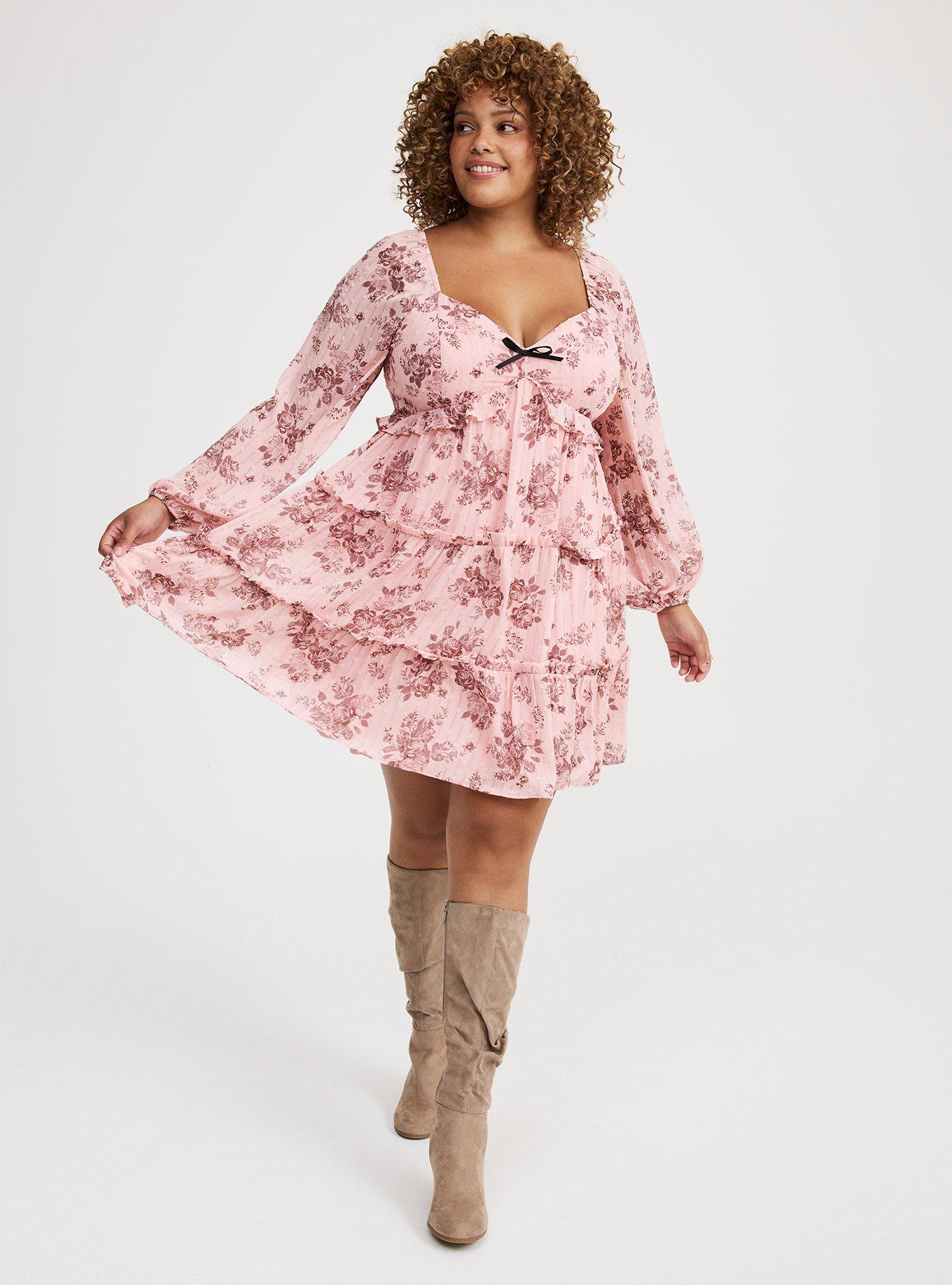 white christmas dresses Elina Tiered Ruffle Babydoll Dress – American Threads main image 1