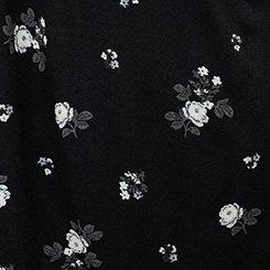 Tiered Long Sleeve Mini Dress, MEG DITSY FLORAL BLACK, swatch