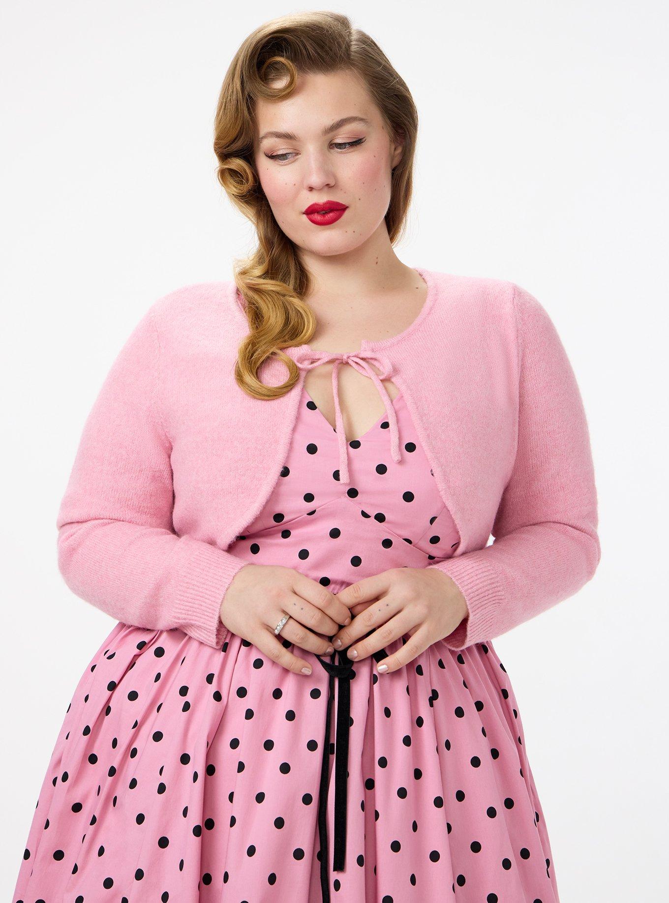 Retro Chic Tie-Front Shrug, ORCHID SMOKE, alternate