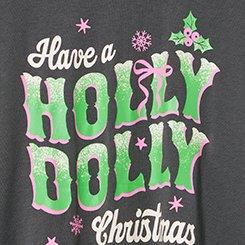 Plus Size Dolly Parton Long Sleeve Tee, HOLLY DOLLY VINTAGE BLACK, swatch