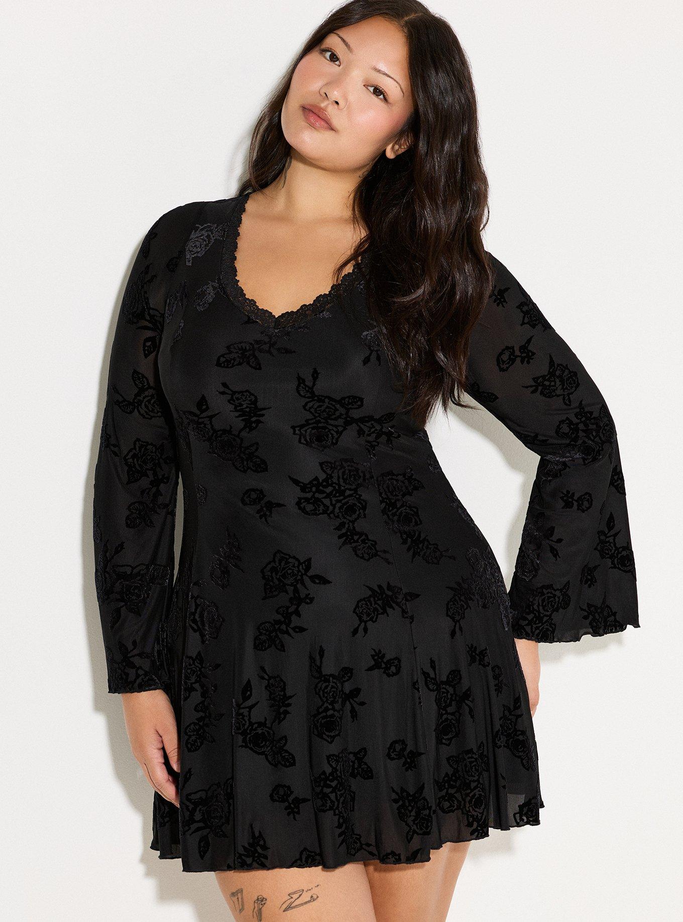 LoveSick Bell-Sleeve Open-Back Mini Dress