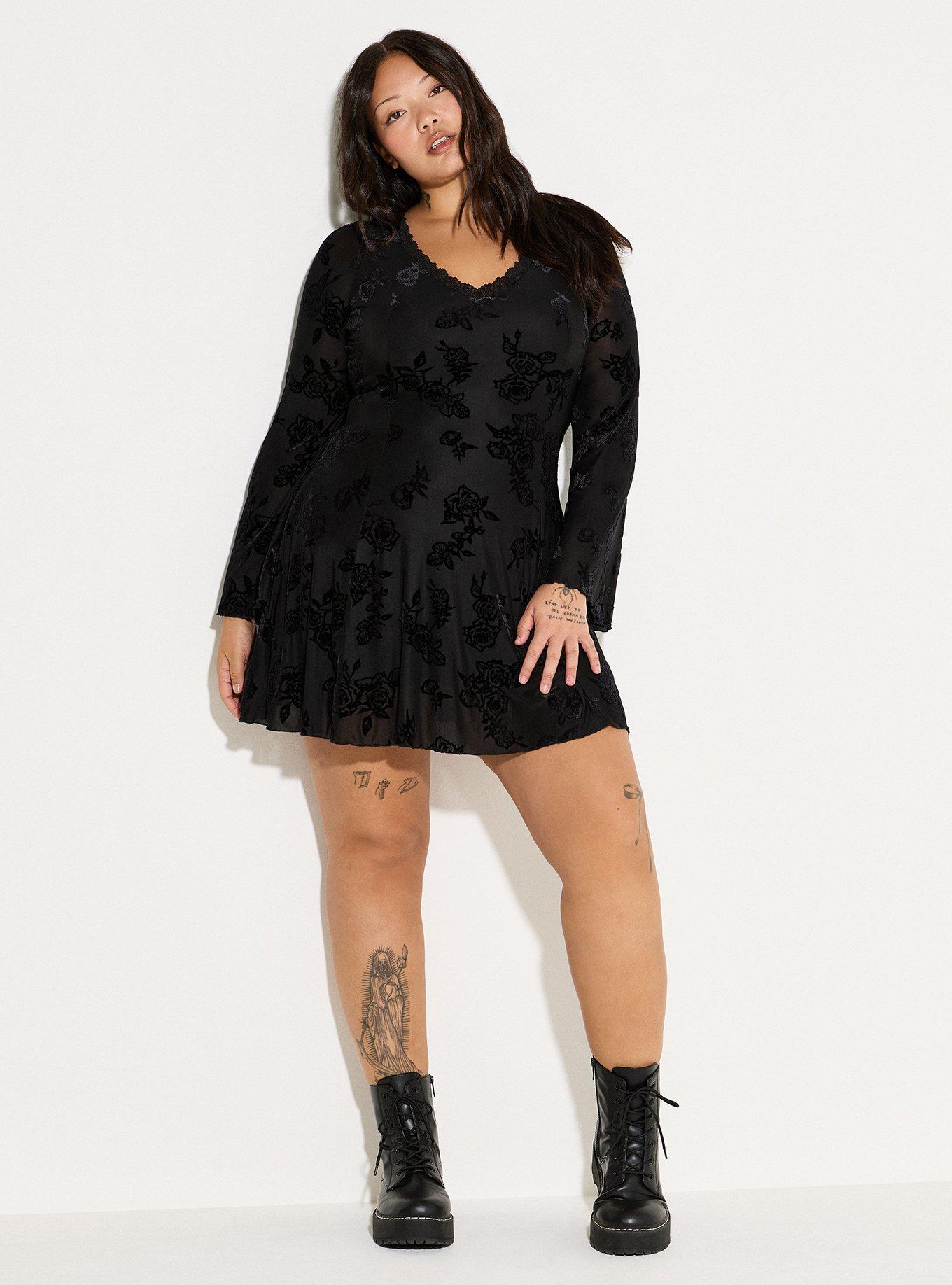 LoveSick Bell-Sleeve Open-Back Mini Dress
