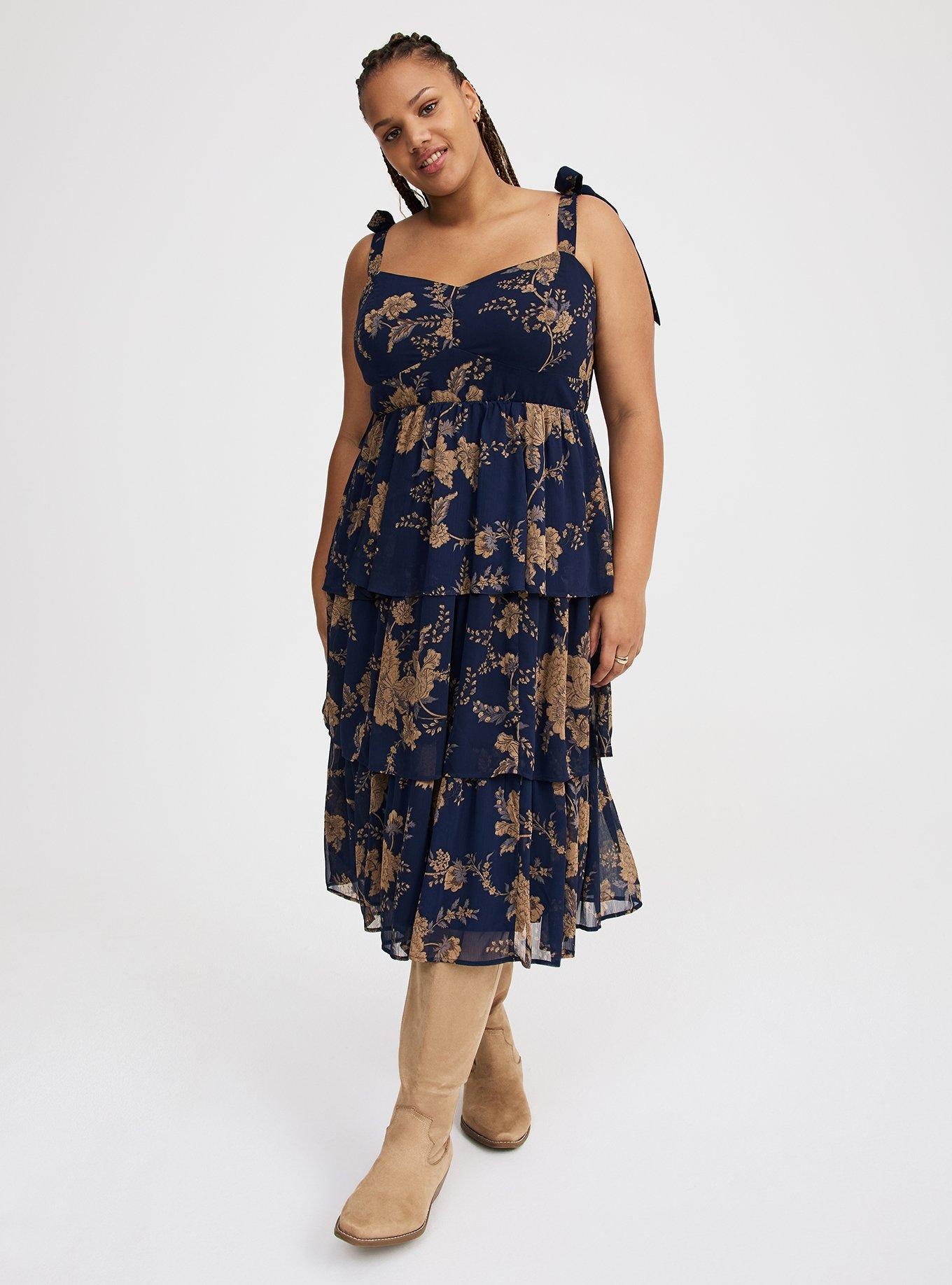 Plus Size - Sweetheart Tiered Midi Dress - Torrid