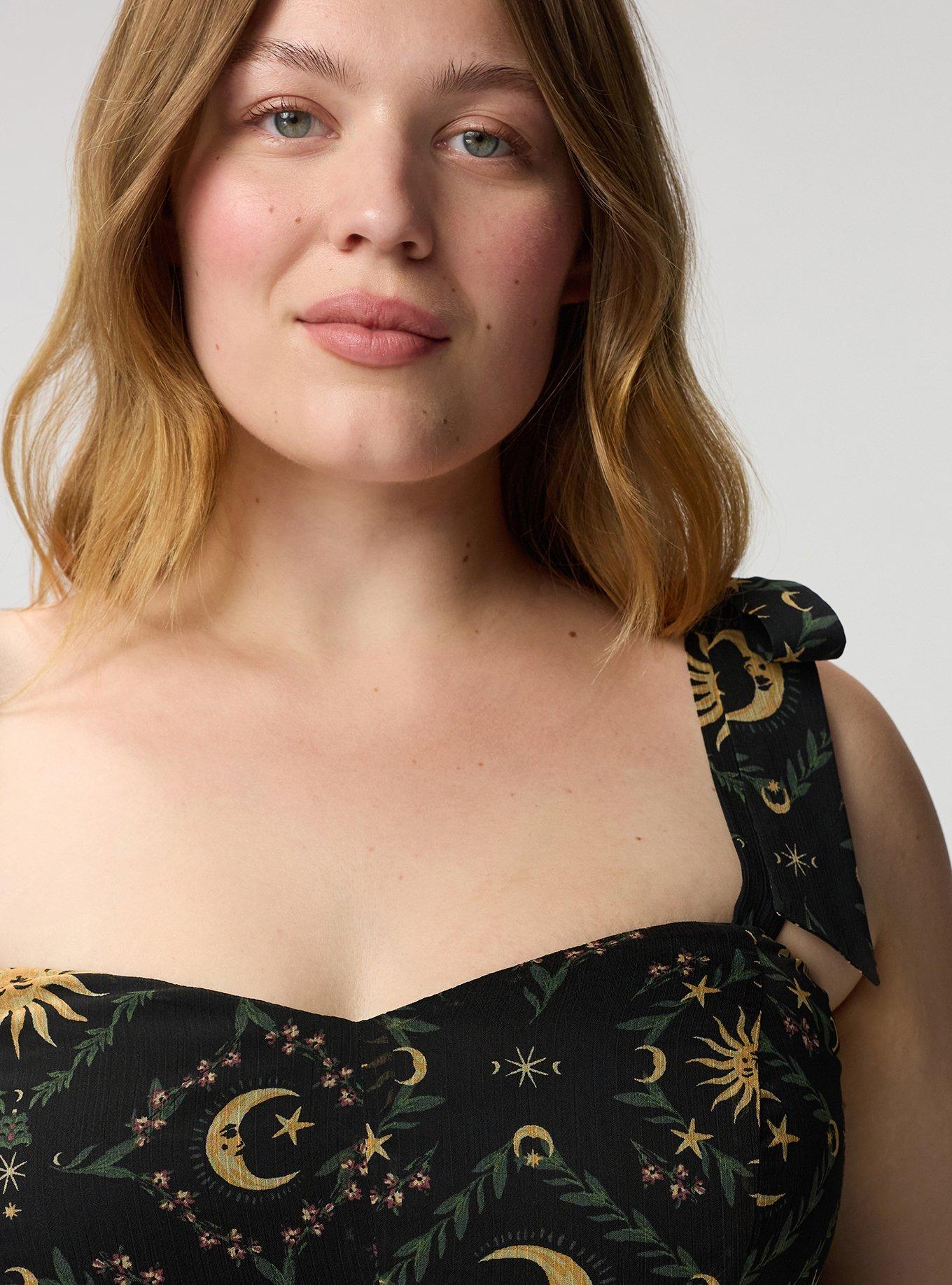 Sweetheart Tiered Midi Dress, CELESTIAL MEDALLION BLACK, alternate