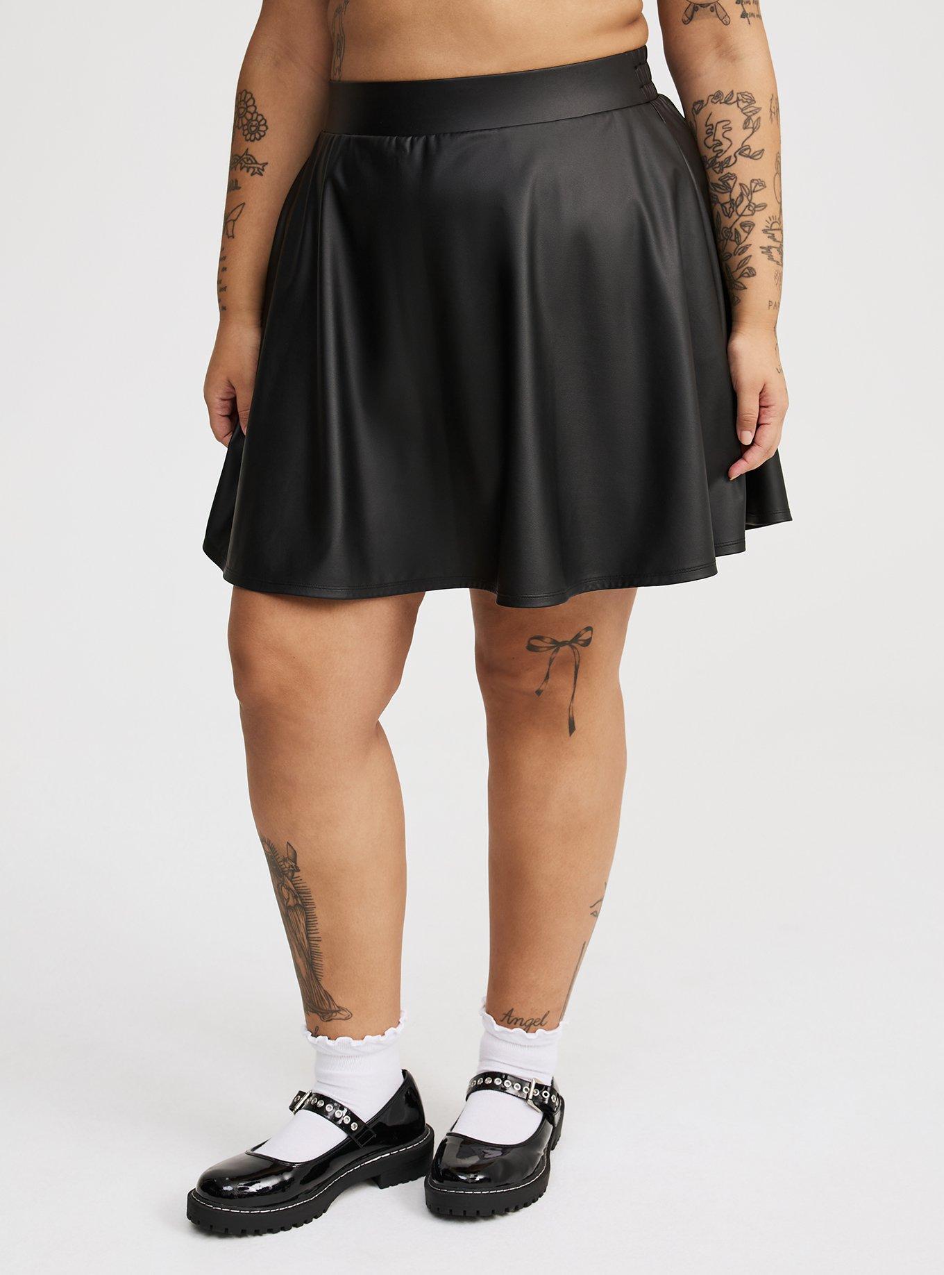 Faux Leather Circle Skirt