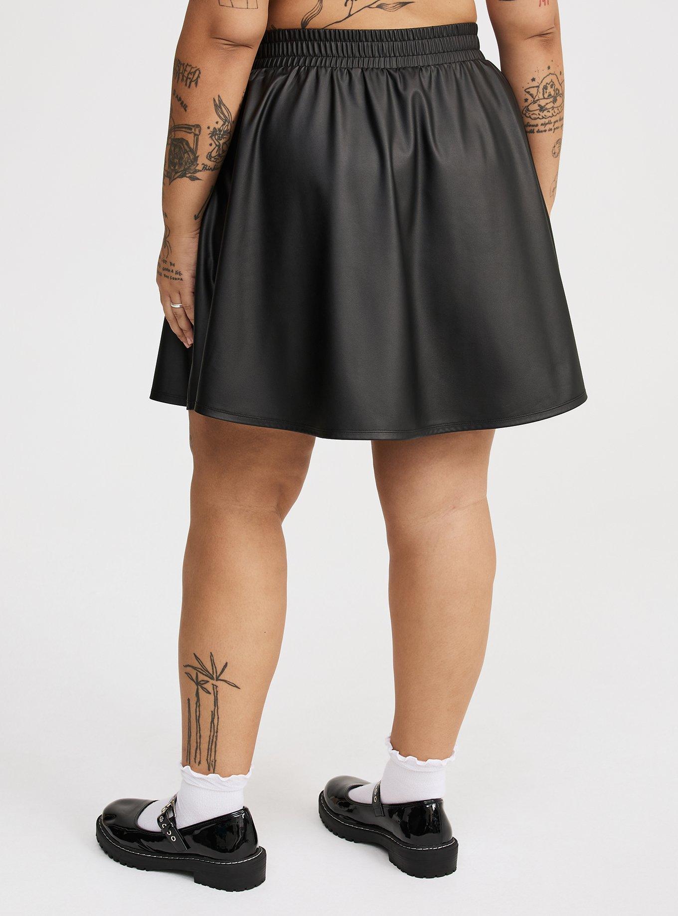 Faux Leather Circle Skirt