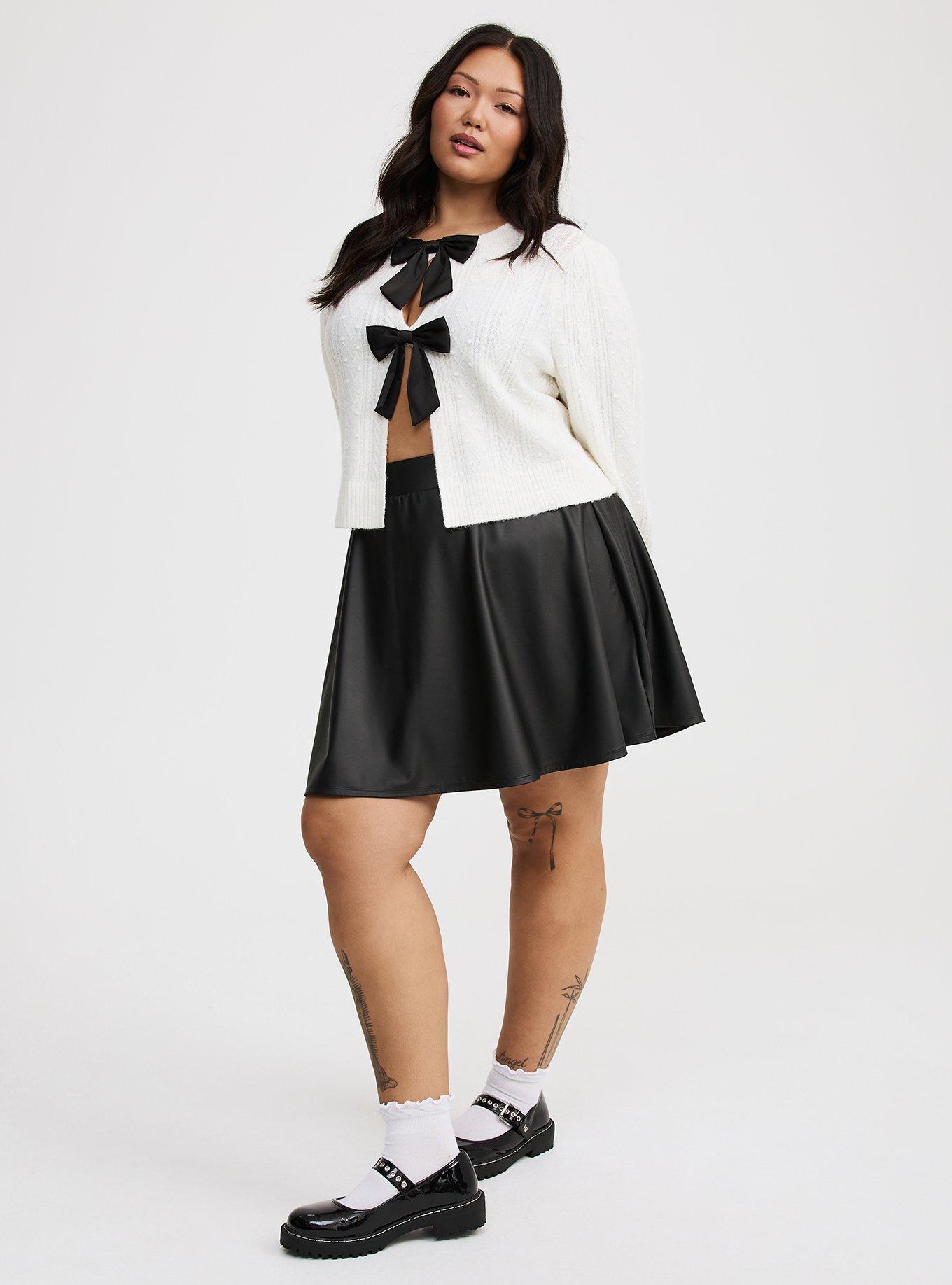 Faux Leather Circle Skirt