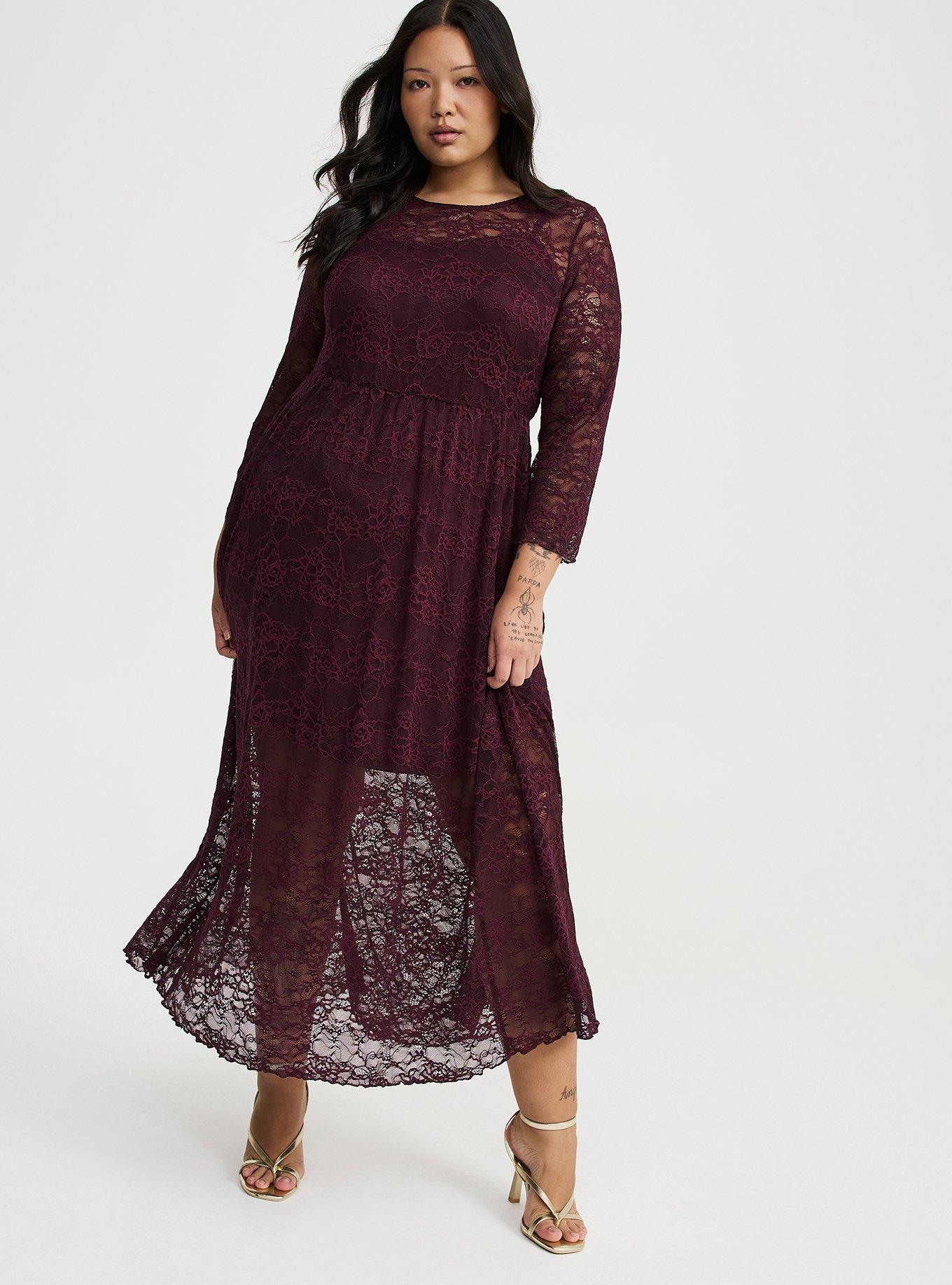 Ameri MEDI INDIAN BIG LACE DRESS M Plus Size - A-Line Lace Maxi