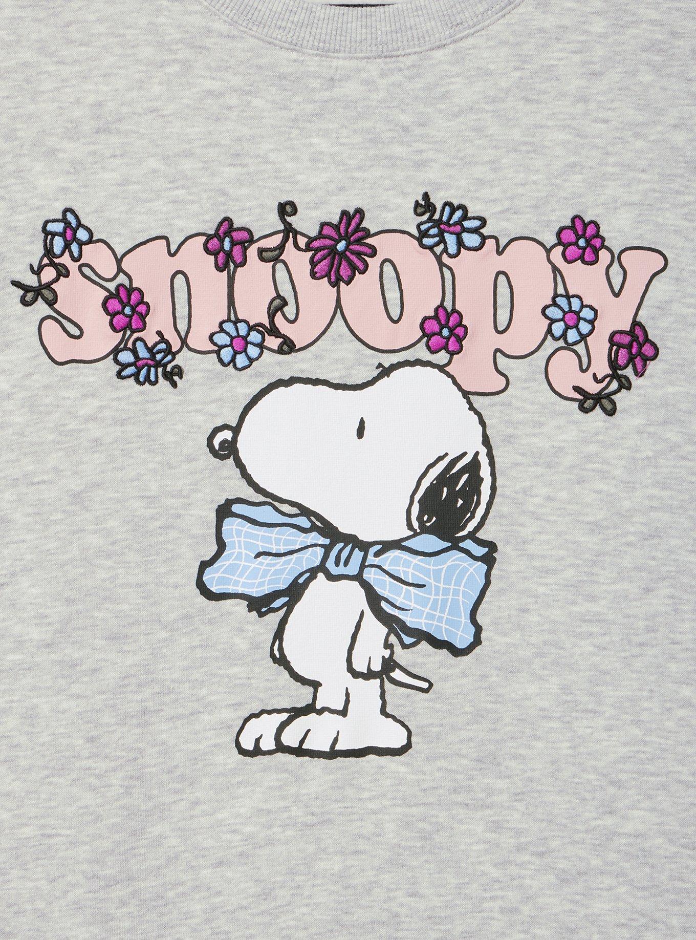 Peanuts Relaxed Raglan Sweatshirt, SNOOPY BOW LT HEATHER GREY, alternate
