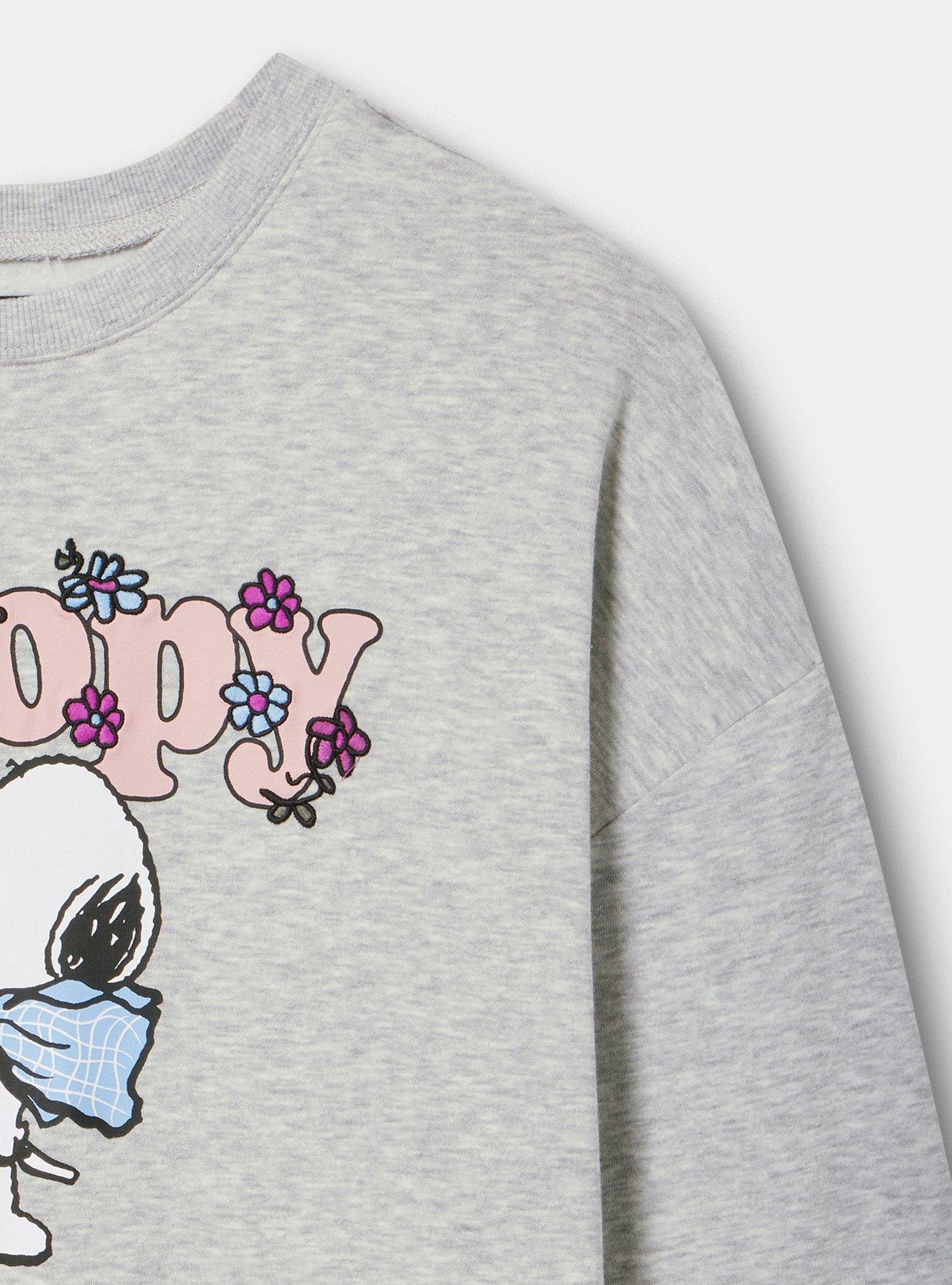 Peanuts Relaxed Raglan Sweatshirt, SNOOPY BOW LT HEATHER GREY, alternate