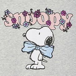 Peanuts Relaxed Raglan Sweatshirt, SNOOPY BOW LT HEATHER GREY, swatch