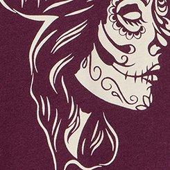 Cotton Jersey Choker Tee, MUERTA BUTTERFLY POTENT PURPLE, swatch