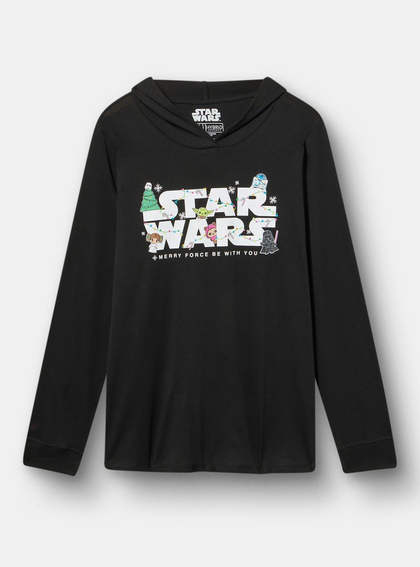 Star Wars Christmas Hooded Crew Tee, STAR WARS XMAS DEEP BLACK, hi-res