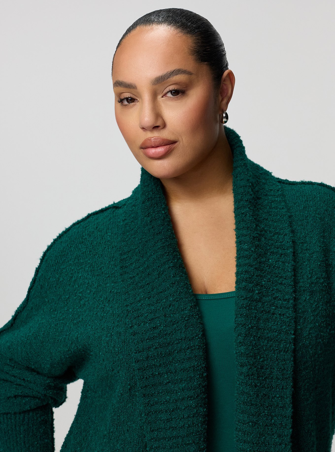 Boucle Open Front Cardigan, BOTANICAL GARDEN, alternate