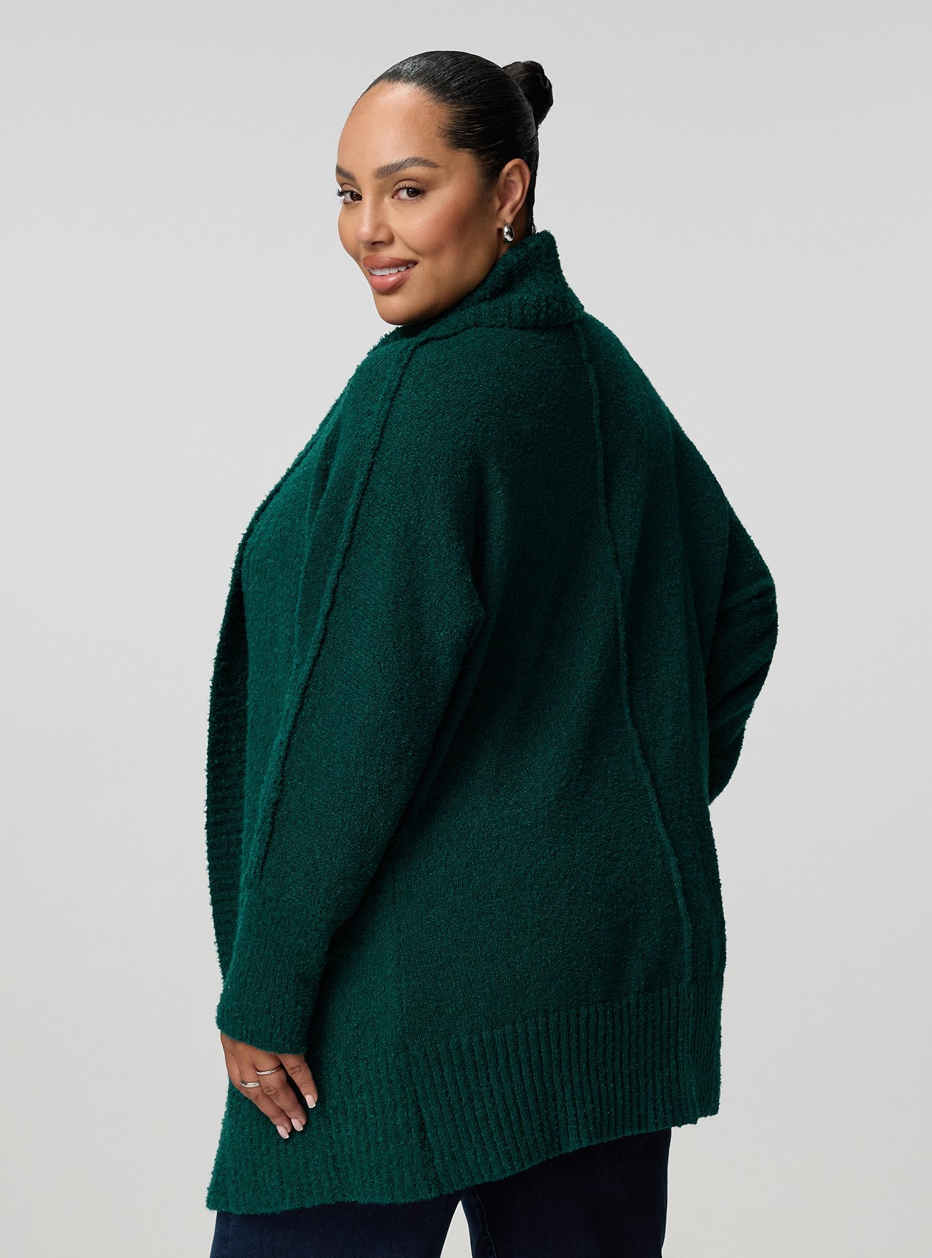 Boucle Open Front Cardigan, BOTANICAL GARDEN, alternate