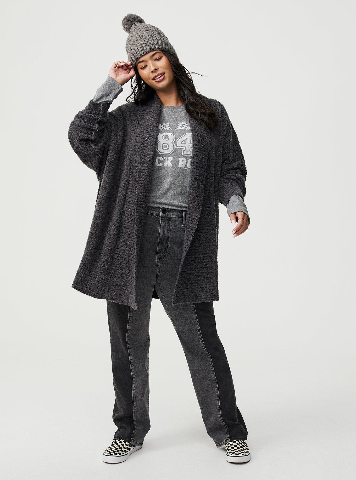 Boucle Open Front Cardigan