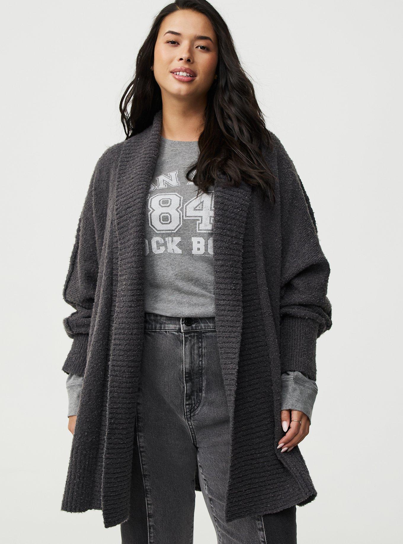 Boucle Open Front Cardigan