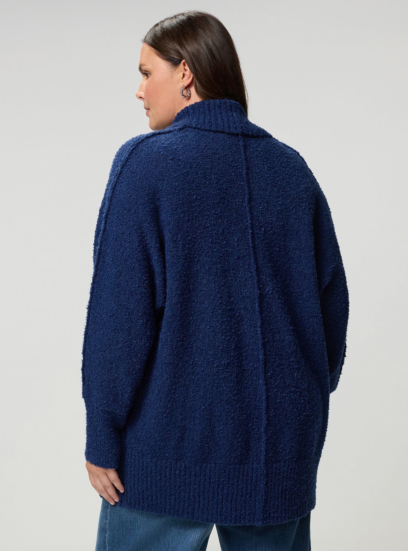 Boucle Open Front Cardigan, MEDIEVAL BLUE, alternate