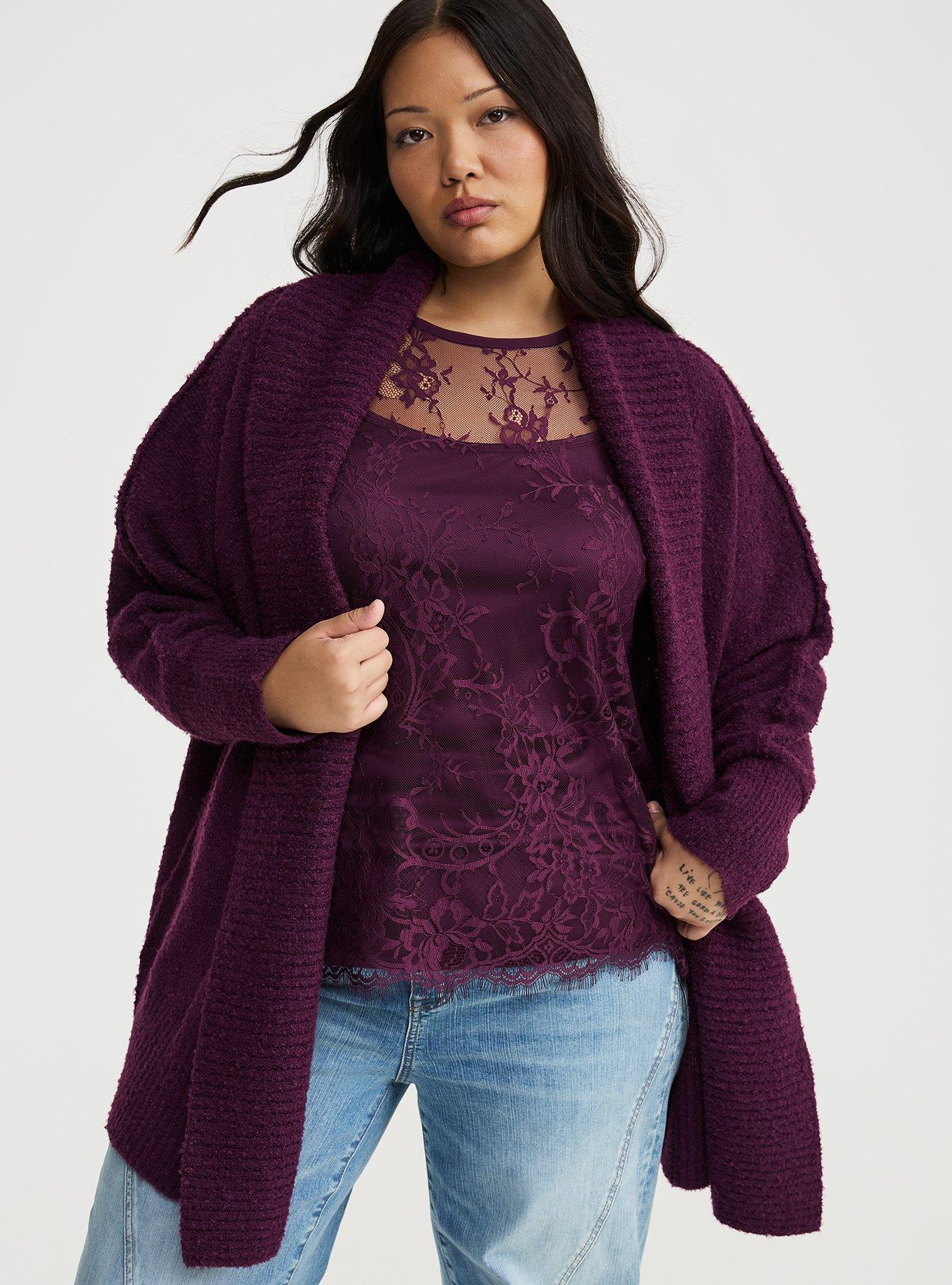 Boucle Open Front Cardigan