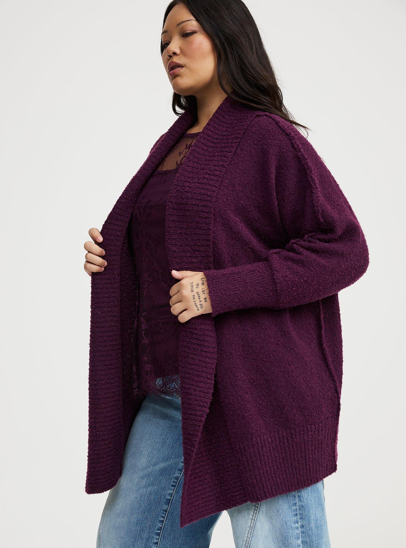 Boucle Open Front Cardigan