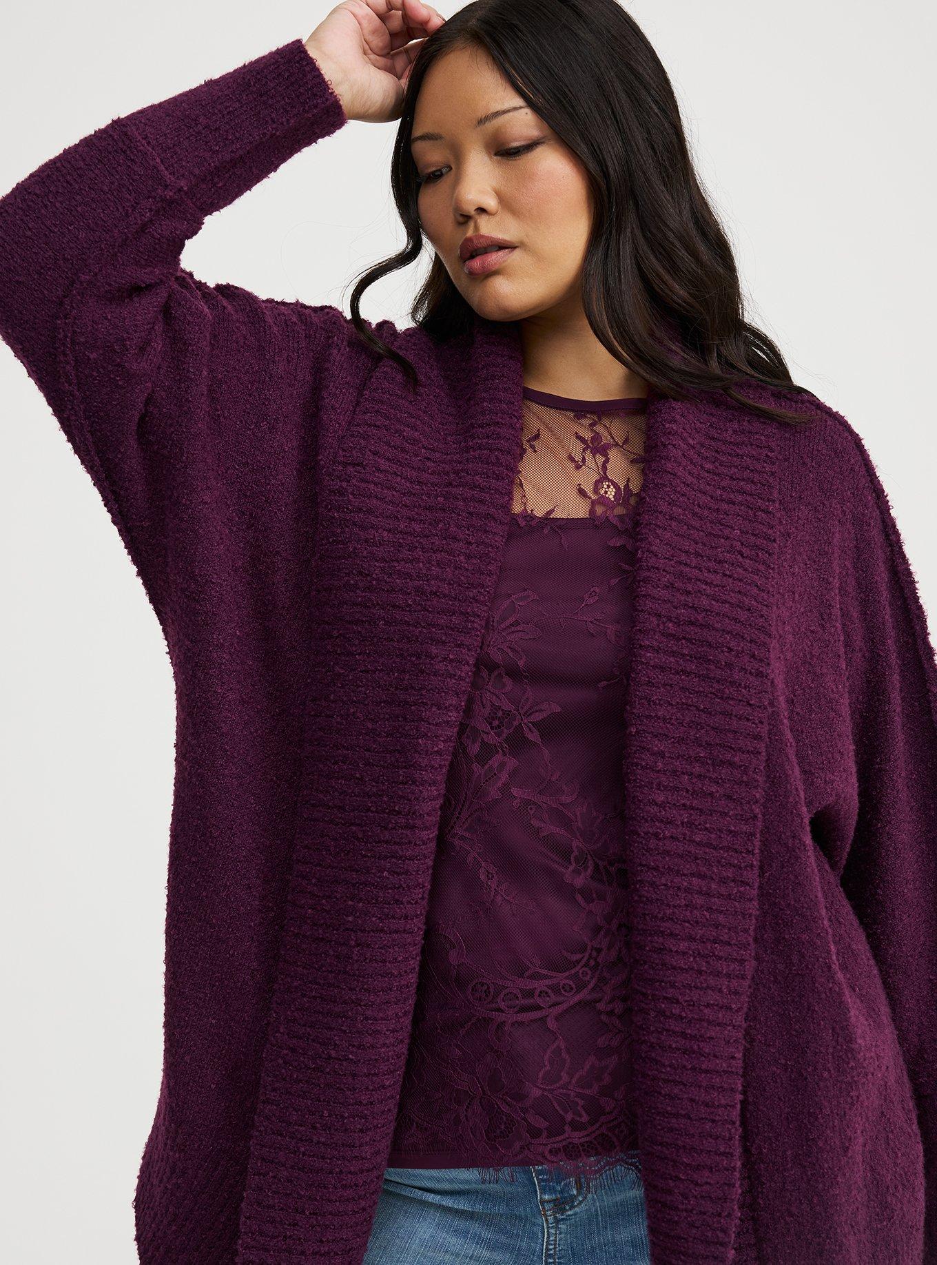 Boucle Open Front Cardigan
