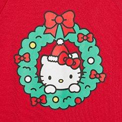 Hello Kitty Christmas Oversized Fleece Sweatshirt, HELLO KITTY XMAS JESTER RED, swatch