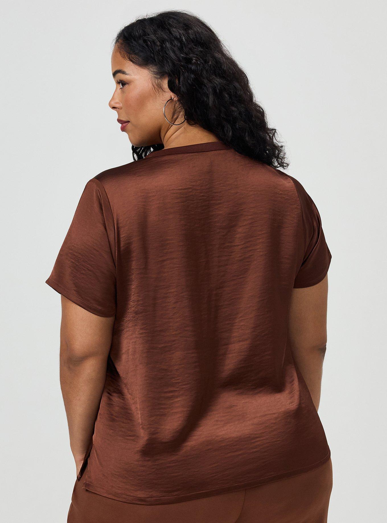 Satin Crew Top, CAPPUCCINO, alternate