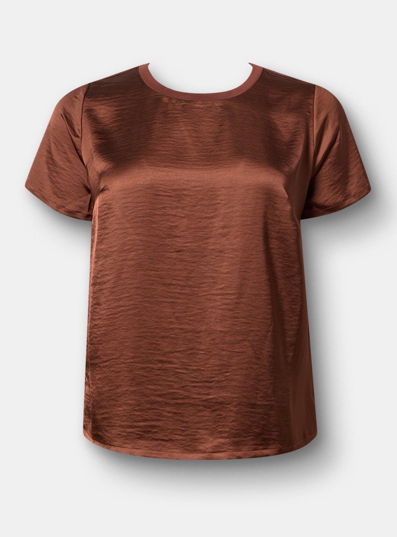 Satin Crew Top, CAPPUCCINO, hi-res