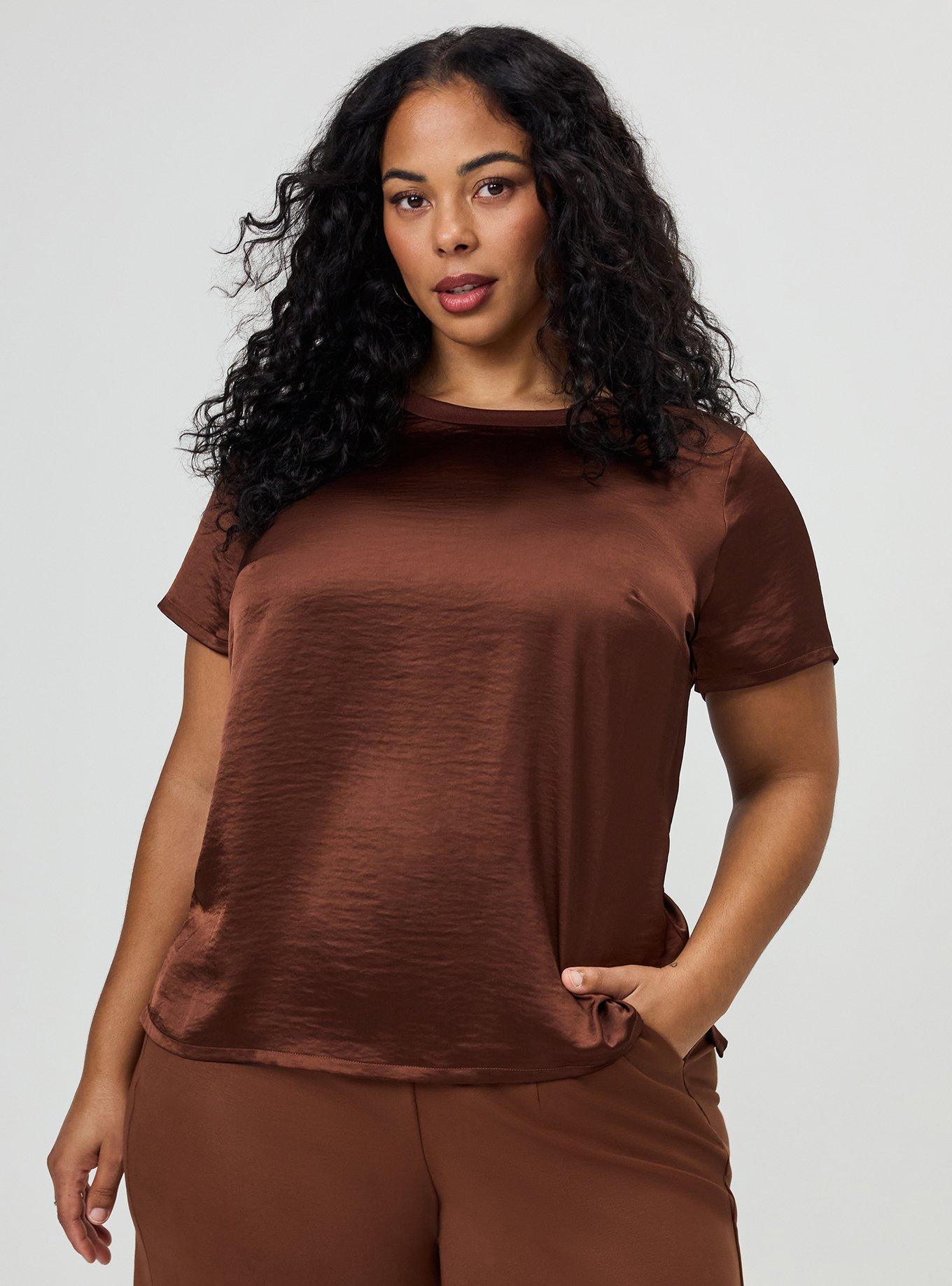 Satin Crew Top, CAPPUCCINO, hi-res