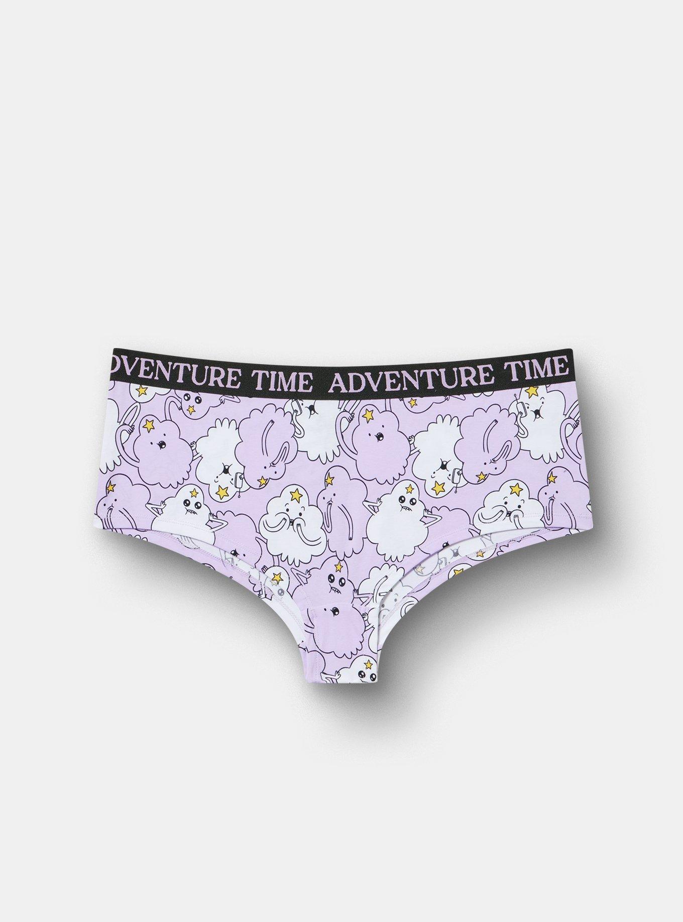 Plus Size Adventure Time Mid-Rise Cotton Boyshort Panty, MULTI, hi-res
