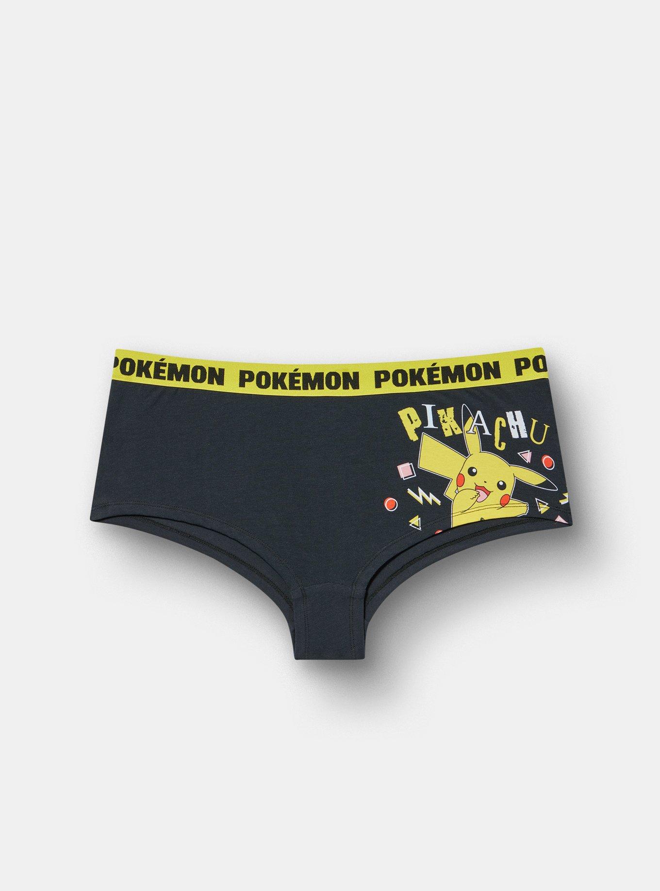 Plus Size Pokemon Mid-Rise Cotton Boyshort Panty, MULTI, hi-res