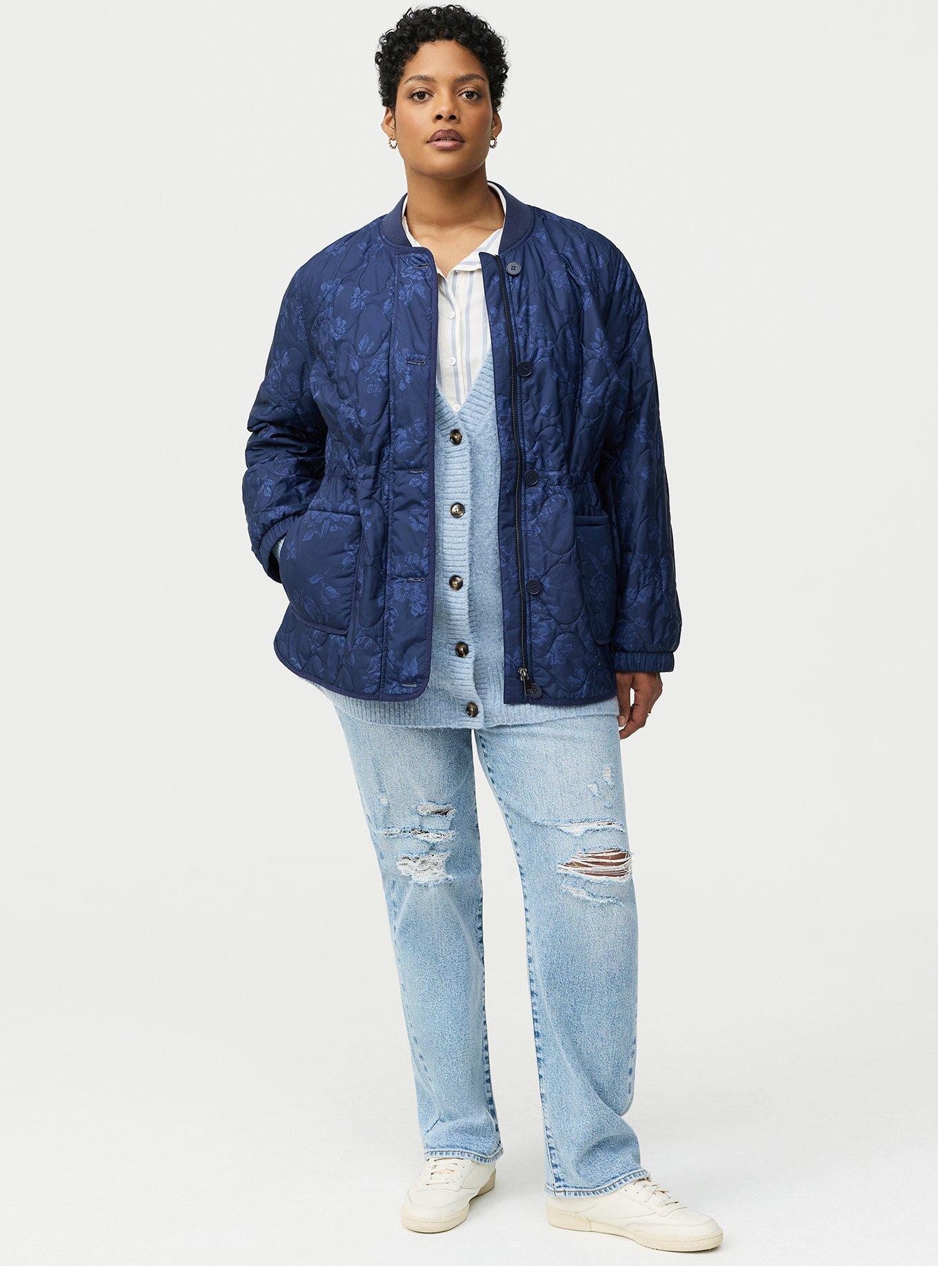 Quilted Bomber Jacket, BECCA FLORAL NAVY, alternate