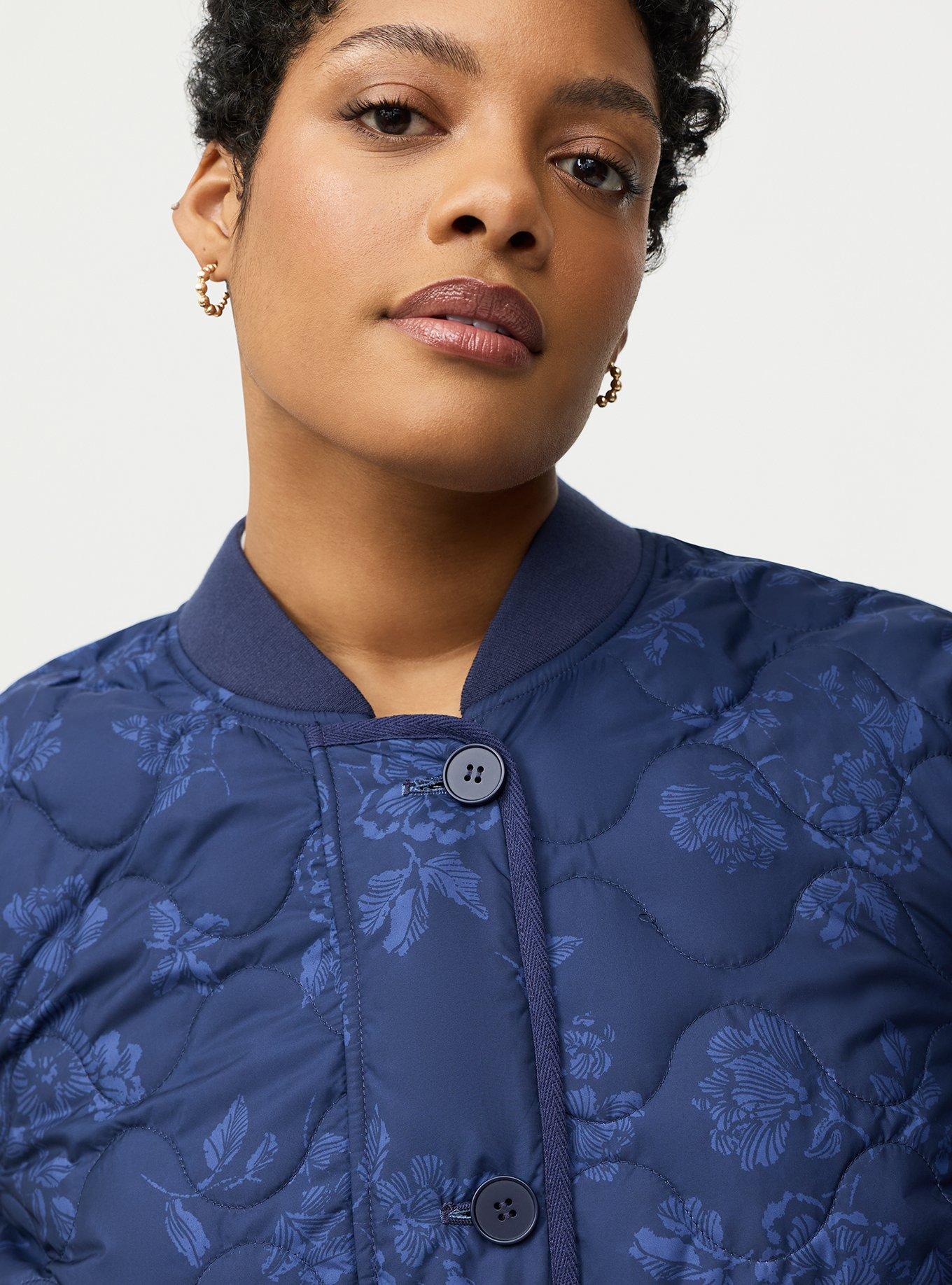 Quilted Bomber Jacket, BECCA FLORAL NAVY, alternate