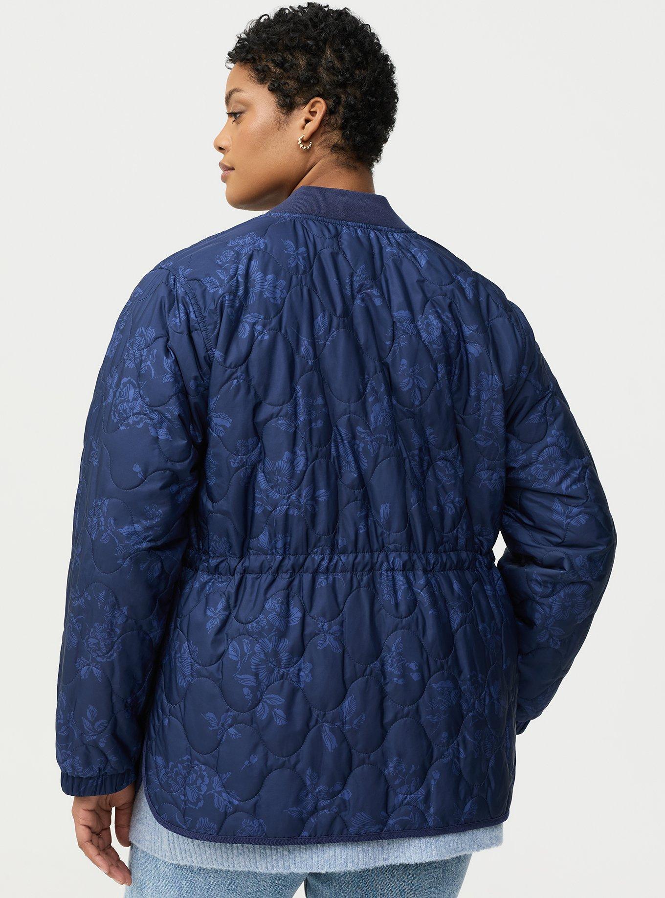 Quilted Bomber Jacket, BECCA FLORAL NAVY, alternate