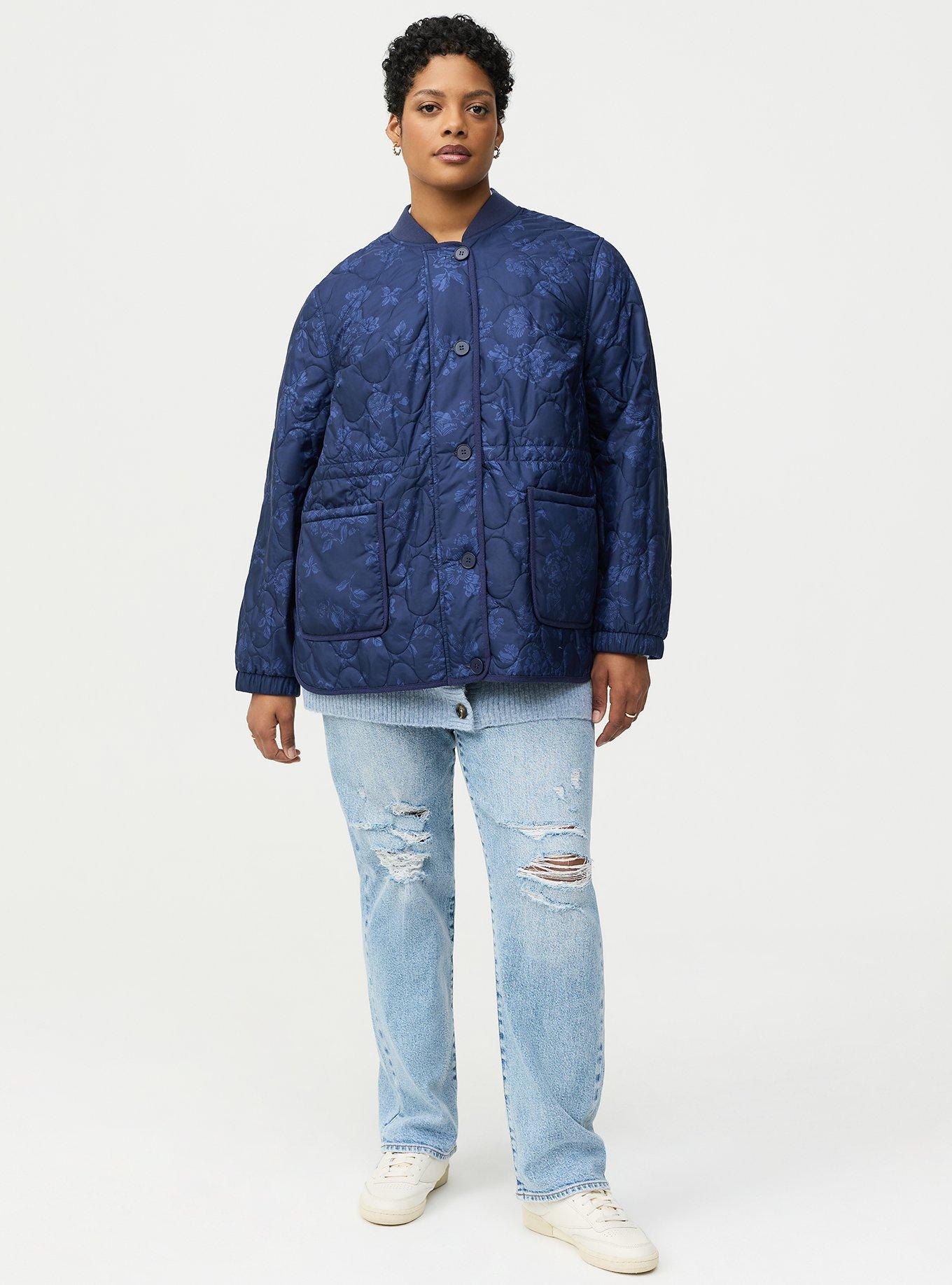 Quilted Bomber Jacket, BECCA FLORAL NAVY, alternate