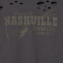 Vintage Cotton Destructed Roll Sleeve Tee, LIGHTNING BOLTS NASHVILLE OBSIDIAN, swatch