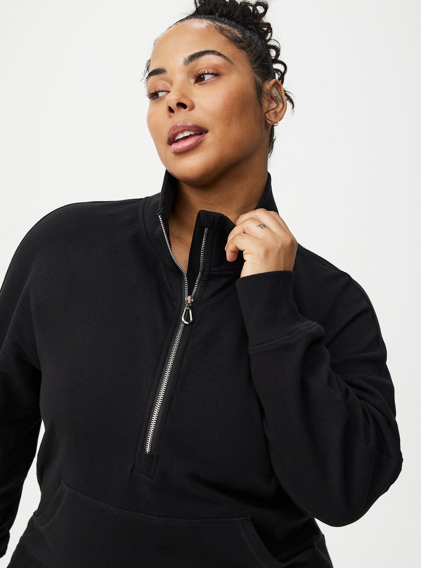 Plus Size - TRU Everyday Fleece Half Zip Active Sweatshirt - Torrid