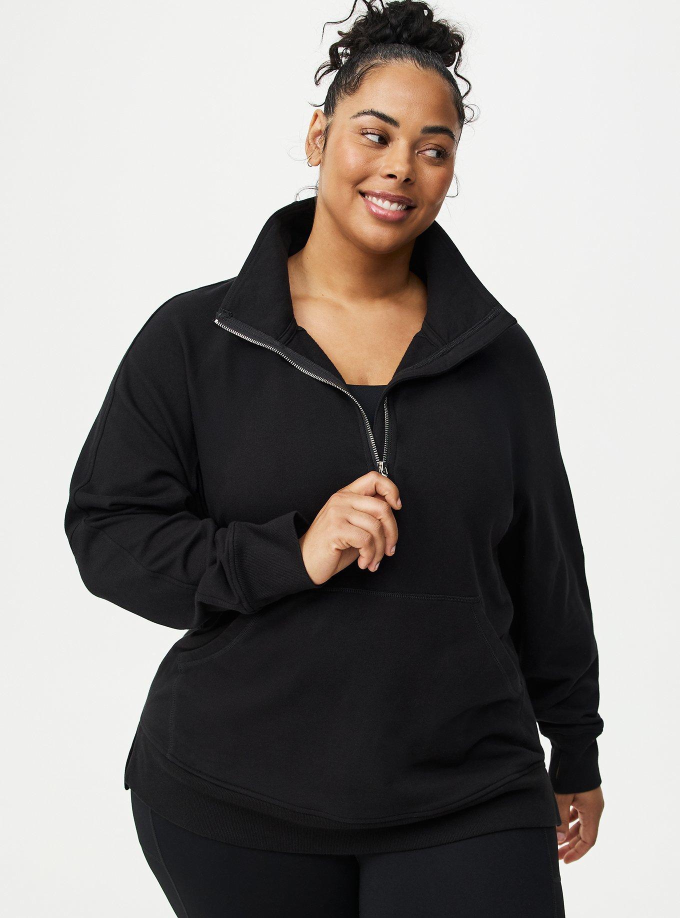 Plus Size - Everyday Fleece Half Zip Active Sweatshirt - Torrid