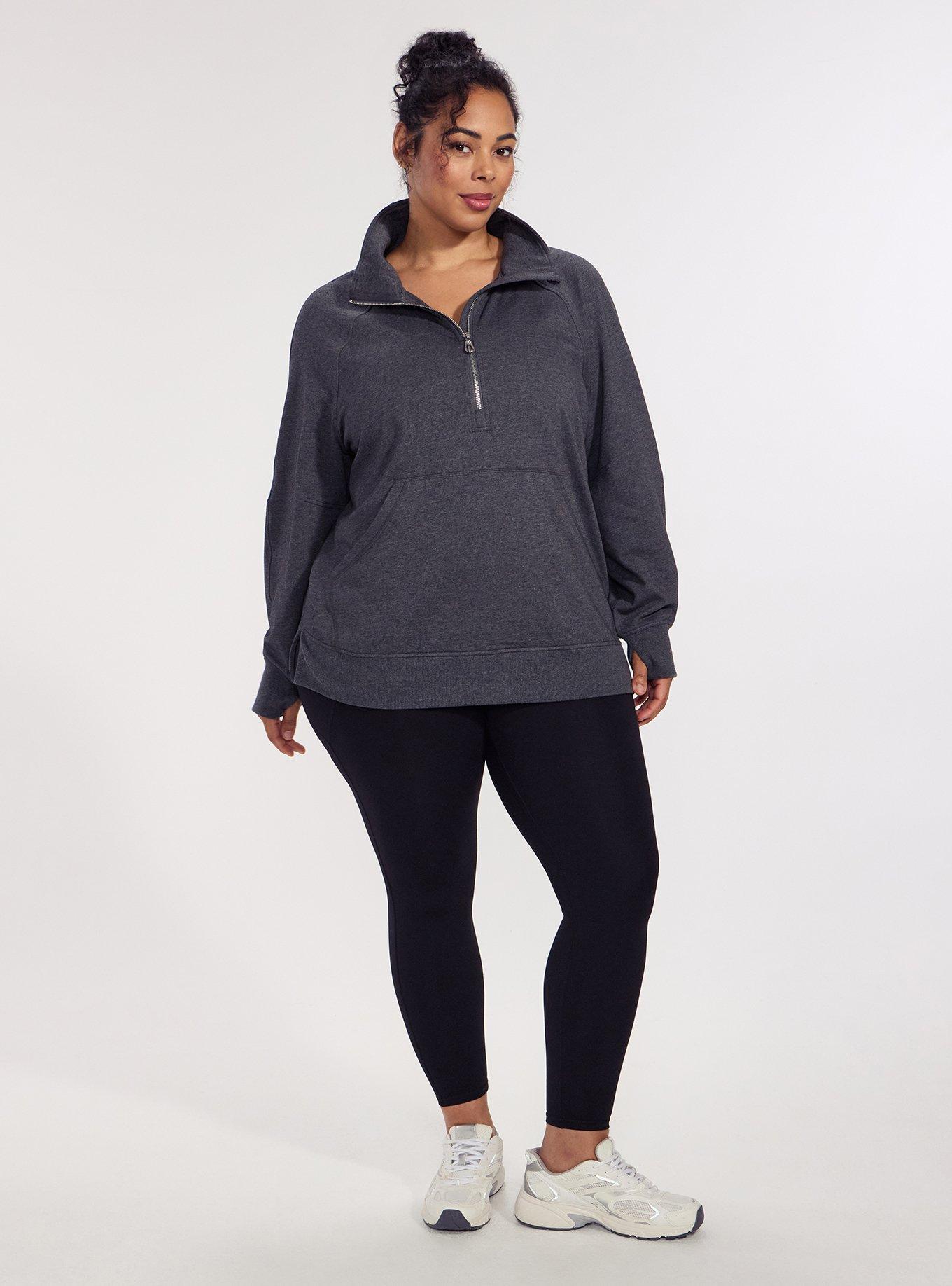 TRU Everyday Fleece Half Zip Active Sweatshirt, CHARCOAL HEATHER, alternate