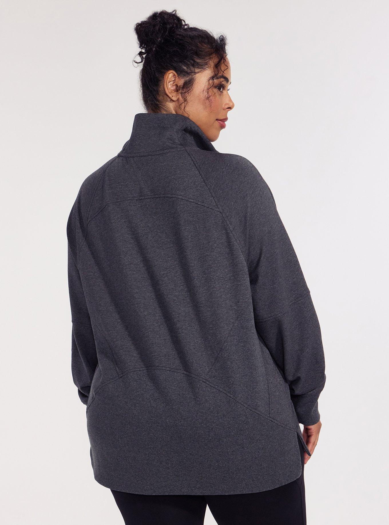 TRU Everyday Fleece Half Zip Active Sweatshirt, CHARCOAL HEATHER, alternate
