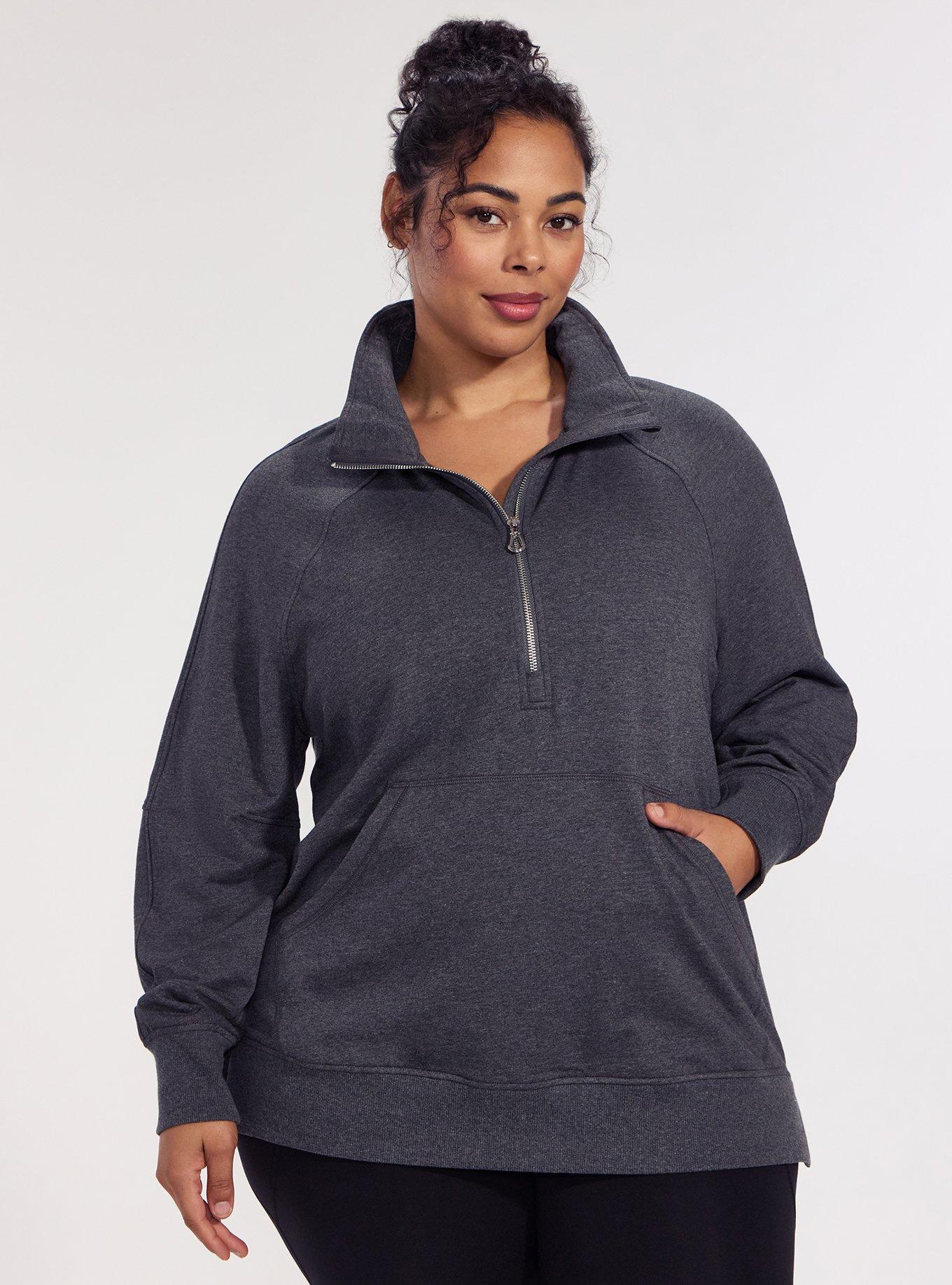TRU Everyday Fleece Half Zip Active Sweatshirt, CHARCOAL HEATHER, hi-res