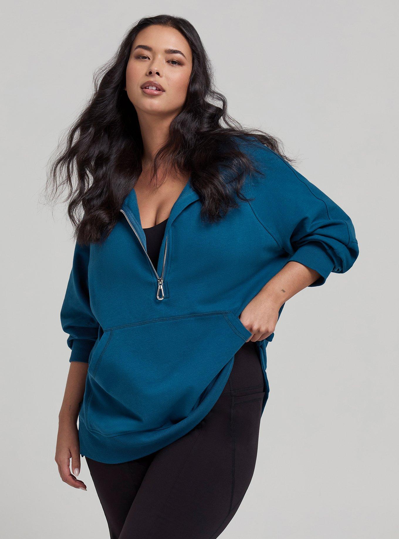 Plus Size - TRU Everyday Fleece Half Zip Active Sweatshirt - Torrid
