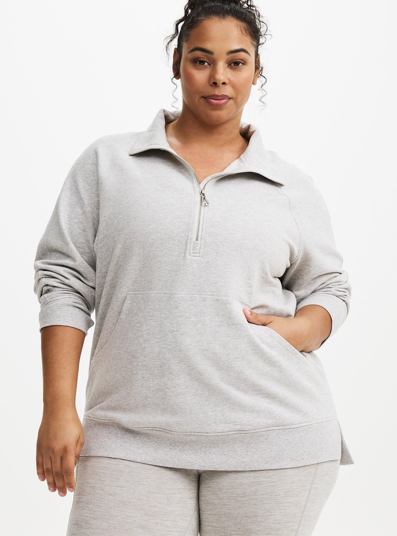 トップス frey ALWAYS SWEAT Plus Size - TRU Everyday Fleece Half Zip Active Sweatshirt - Torrid